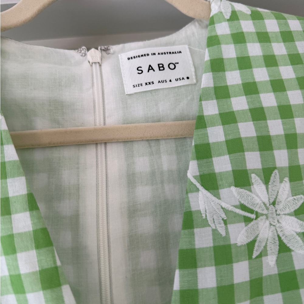 SABO Green Gingham Floral Dress - Picture 3 of 4